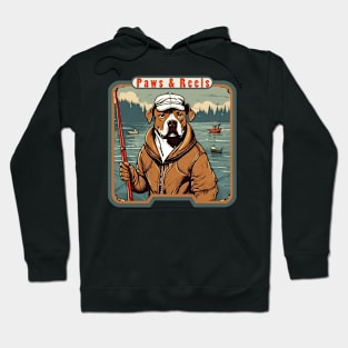 Pitbull dog gone fishing Hoodie